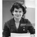 Getty Images, Inc. The Spacewoman Valentina Tereshkova wishing an happy new year to the Soviet people, Moscow, URSS, December 31, 1966