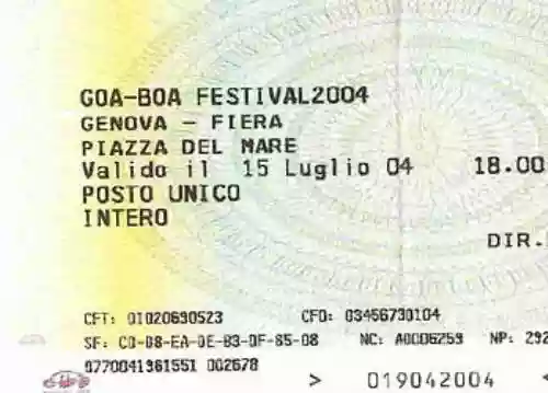 Cover di Live Goa Boa 2004 - Genova 15/07/2004