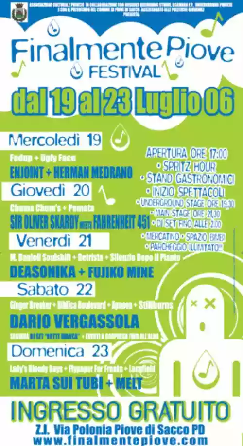 Cover di 23/07/06 - Live @ Finalmente Piove, Tognana di Piove di Sacco