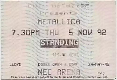 Cover di Live In Birmingham NEC 5/11/1992