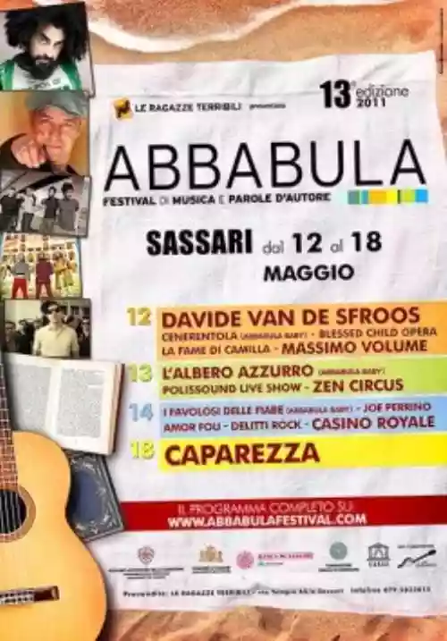 Cover di Abbabula Festival di Musica e Parole D'Autore, Sassari 12/18 maggio 2011