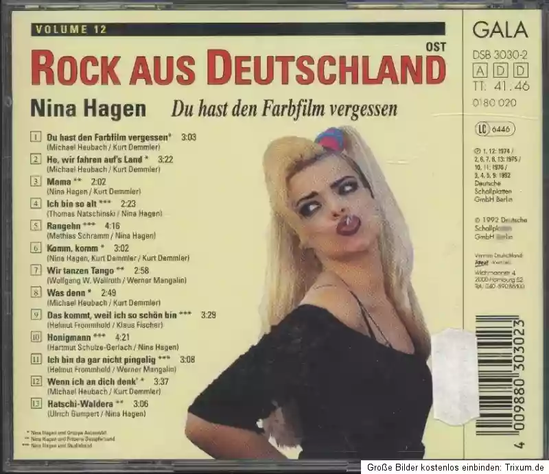 Nina Hagen Du Hast Den Farbfilm Vergessen Karaoke
