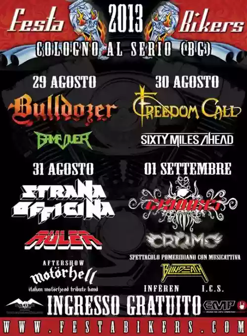 Cover di Festa Bikers, Cologno al Serio, 31 agosto 2013