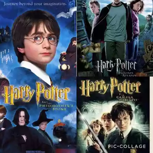Cover di Harry Potter e la pietra filosofale, e la camera dei segreti, e il prigioniero di Azkaban.