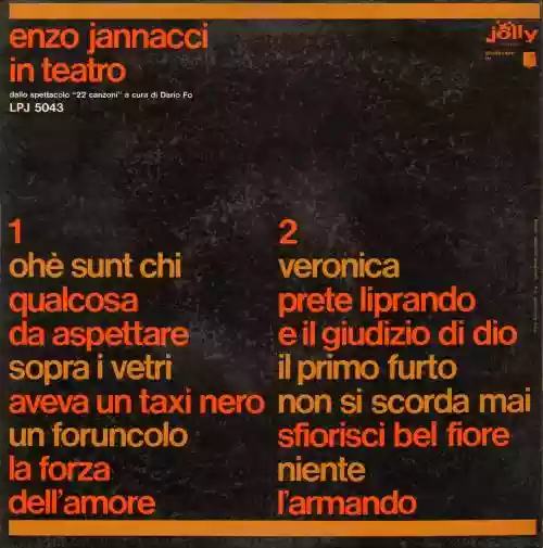Cover di Enzo Jannacci in teatro
