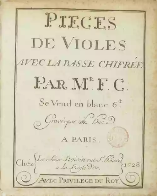 Cover di Pièces de violes avec la basse chiffrée