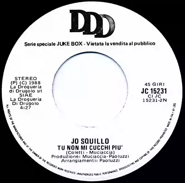 Jo Squillo: Tu non mi cucchi piu' (Jukebox)