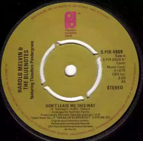 Cover Harold Melvin & The Blue Notes - Don't Leave Me This Way