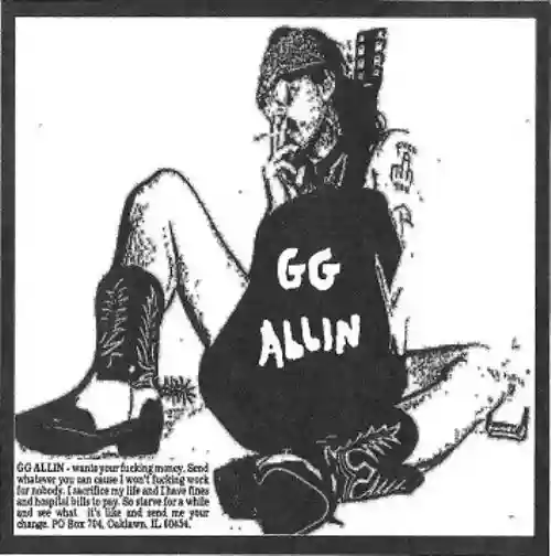 Cover GG Allin - Acoustic Session Boston, MA May 1989